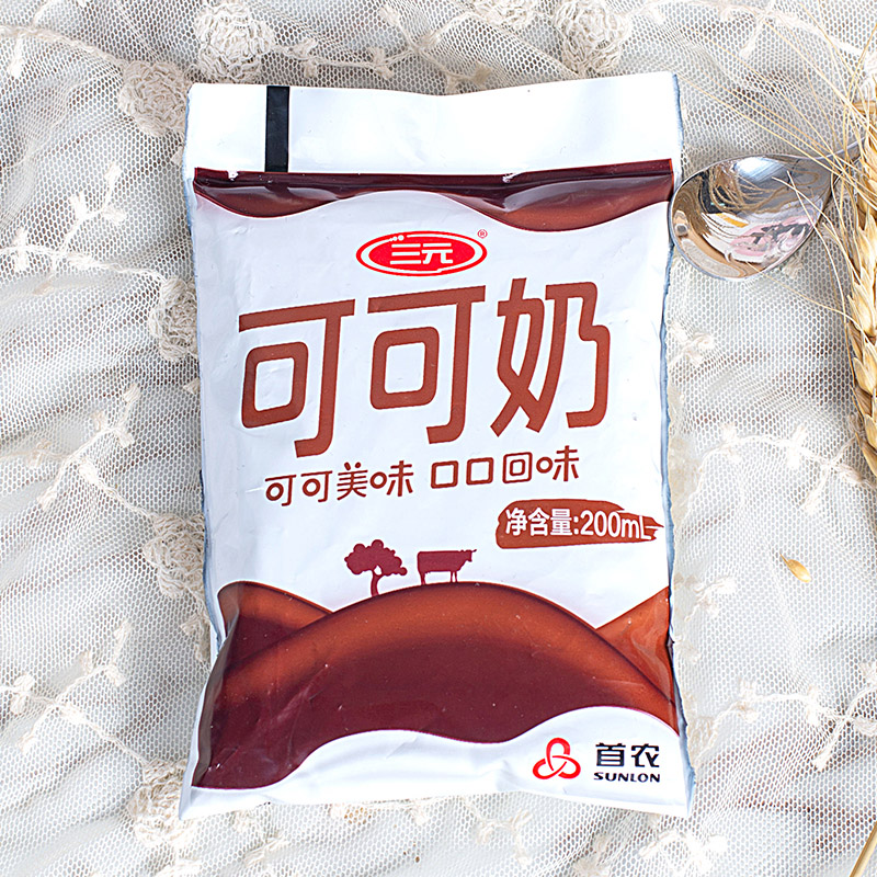 三元可可奶200ml袋装新鲜常温奶巧克力风味健康乳饮网红饮品 - 图2