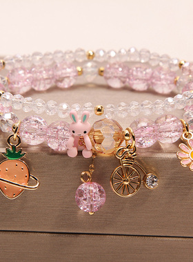 韩版可爱女童公主多元素水晶手链