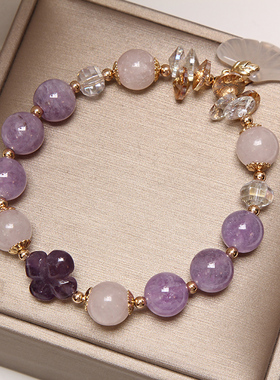 紫色水晶手链女森系冷