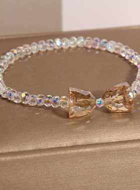 白色水晶手链女铃铛手串闺蜜礼物