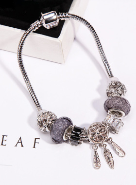 小众捕梦网海洋之心蛇骨链手环