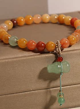 金丝玉葫芦手链女时尚多宝手串