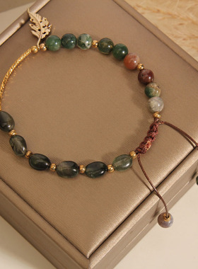 紫色水晶编织手链女森系情侣手绳