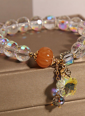 幻彩水晶手链森系南瓜珠花朵手串