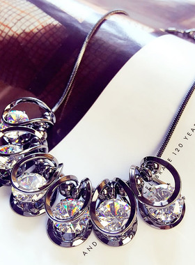 低调奢华风璀璨水钻装饰品锁骨链