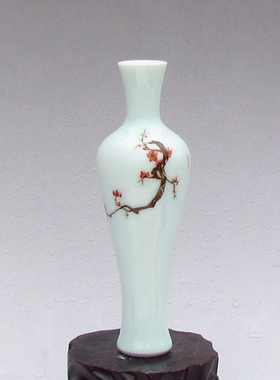陶瓷手绘插干花桌面摆件