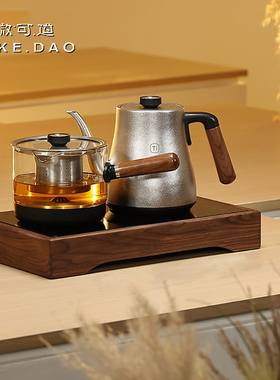微可道新款纯钛嵌入式茶台双炉设计自动上水恒温煮茶功夫茶具套装