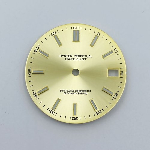 新款28.5MM表盘日志太阳纹表盘双条钉绿夜光字面适NH35/NH36机芯 - 图3