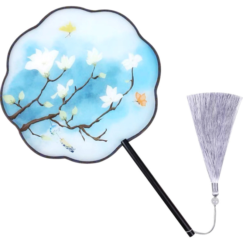 多想我古风圆扇子中国风古典半透明长柄团扇异形宫扇女汉服舞蹈扇 多想我旗舰店 淘优券