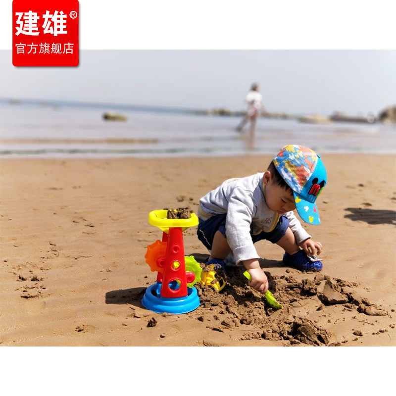套装沙漏女男孩沙子工具沙滩玩具车 建雄戏水/玩沙玩具