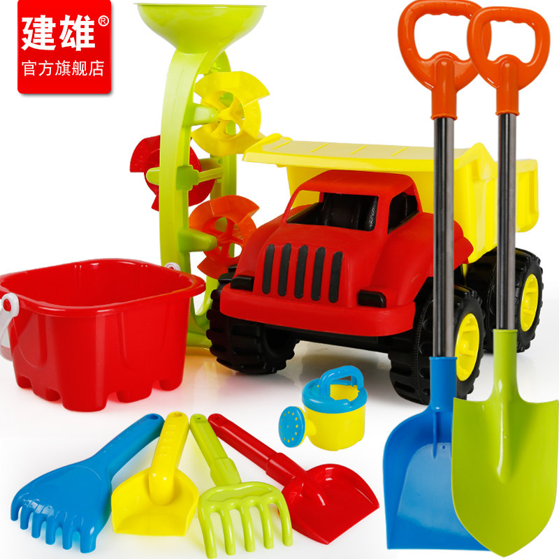 套装沙漏女男孩沙子工具沙滩玩具车 建雄戏水/玩沙玩具