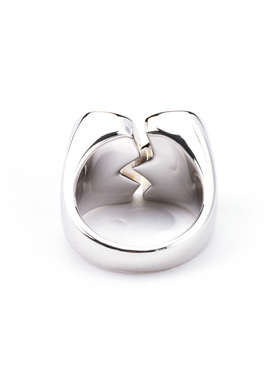 Abstract爱心戒指开口情侣对戒闺蜜S925纯银可调节指环轻奢设计感
