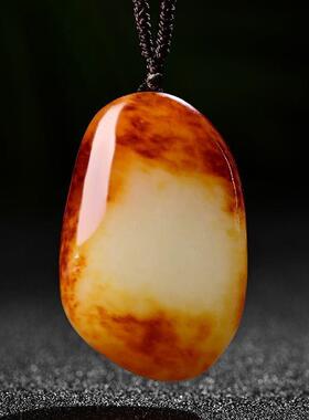 一元拍卖捡漏精致包邮新疆和田玉籽石原石吊坠男女款原籽玉石项链