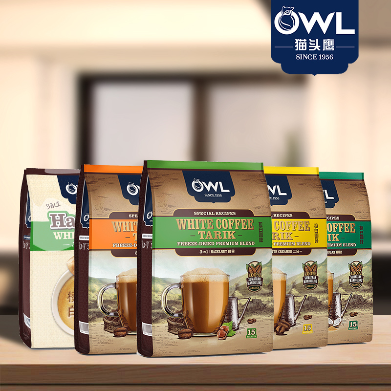 owl貓頭鷹速溶咖啡馬來西亞原裝進口拉白咖啡三合一榛果原味袋裝_owl貓頭鷹旗艦店_咖啡_麥片_沖飲