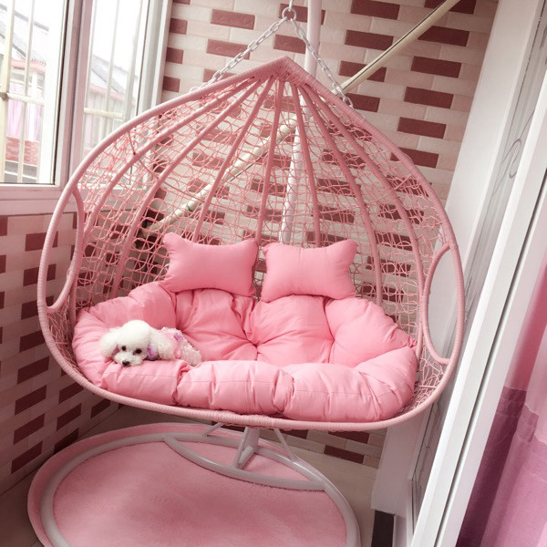 pink hanging chair for bedroom