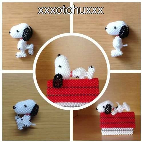 手工串珠进口TOHO米珠材料包史努比雨伞圣诞节狗屋SNOOPY含教程 - 图3