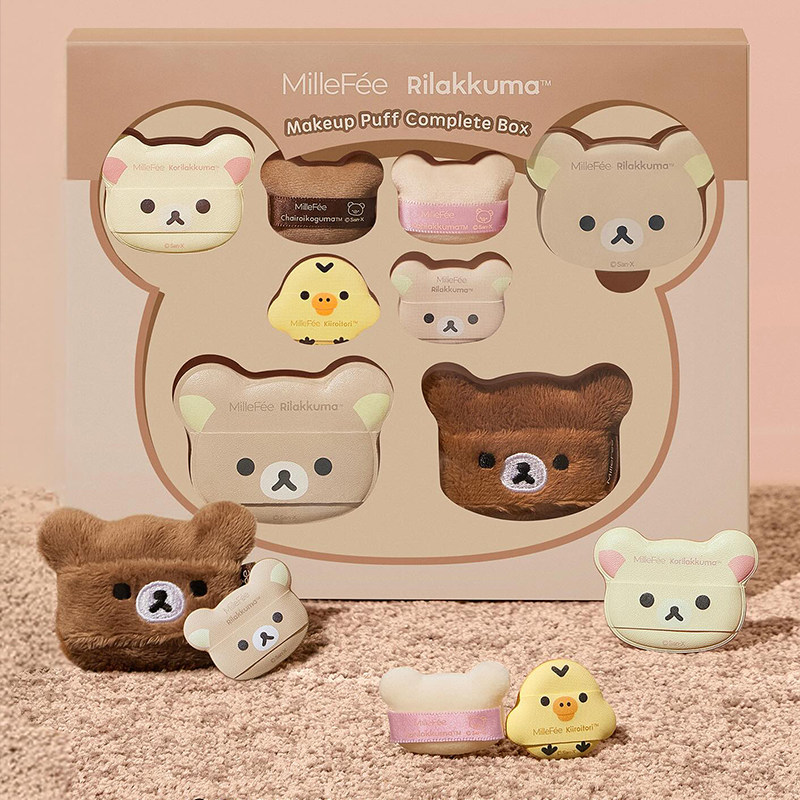 日本millefee粉扑 X轻松熊联名限定散粉粉底液面部粉扑单个套装,淘宝优惠券,粉丝福利购,淘宝优惠卷