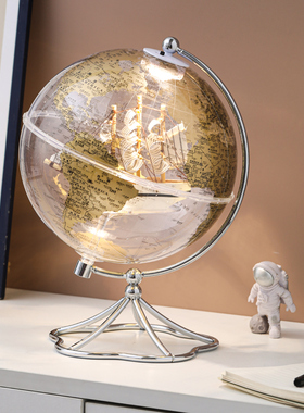 创意地球仪帆船摆件客厅儿童书房办公室桌面轻奢酒柜家居装饰礼品