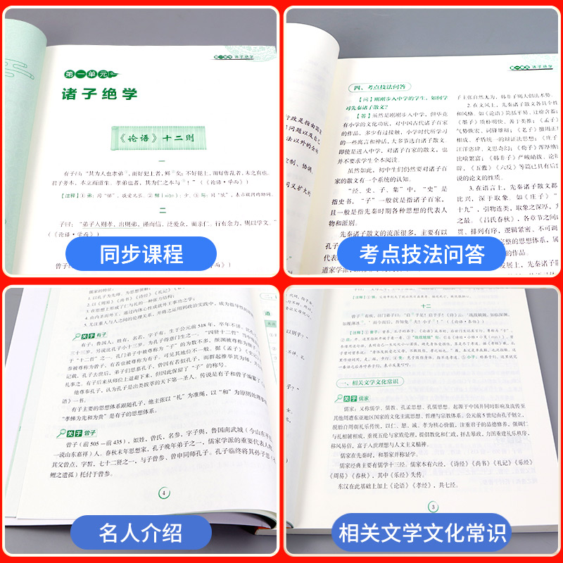 初中课外古文观止七八九年级 南京大学出版社初中生一二三上下相关文学文化知识词语积累翻译指要考点技法问答思维导图主写作真题