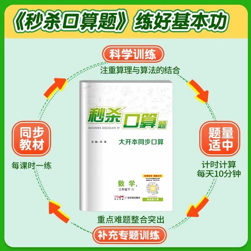 2025版秒杀口算题小学数学一二三四五六年级上册下册人教版北师大版同步口算题卡心算速算天天练计算题专项思维训练习暑假衔接作业 - 图0