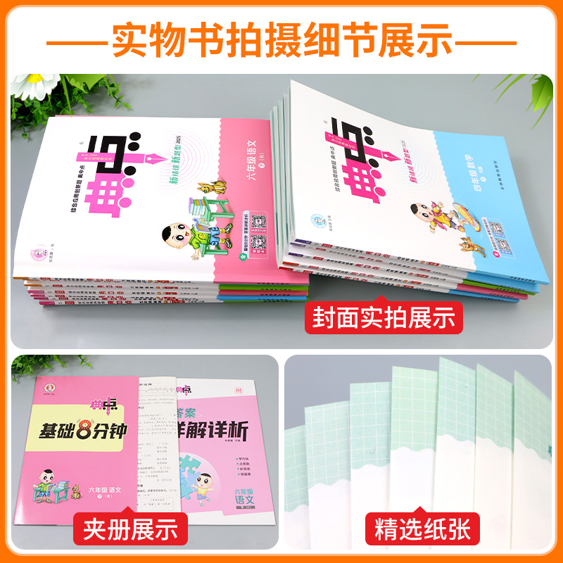 典中点一年级二年级三年级四年级五年级六年级下册语文数学英语全套部编人教版小学同步训练题试卷测试卷子练习册北师大典点点上册