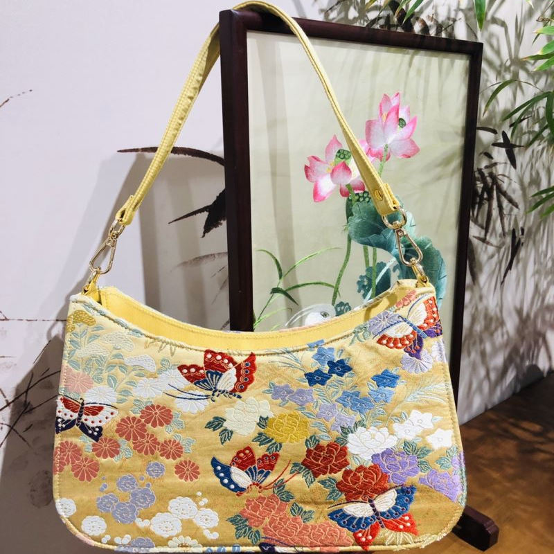 2025新品非遗西阵织包包马鞍包唐锦包布包月牙包手提包腋下包女包 - 图0