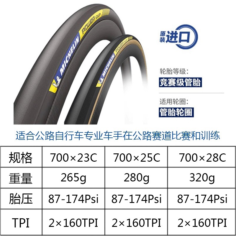 MICHELIN米其林POWER CUP TUBULAR公路自行车骑行竞赛级管胎轮胎 - 图1