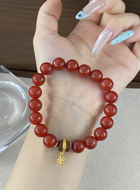 玉阅珠宝红玛瑙转运手串新中式