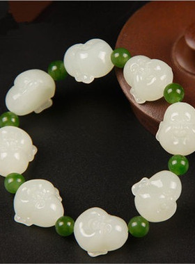 玉珠子男女款手串带证书佛头