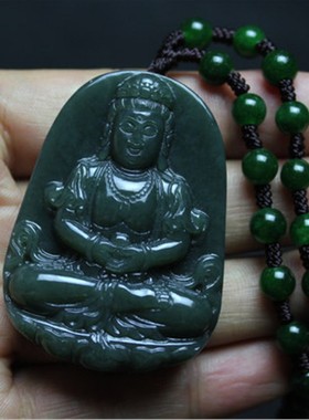 新疆和田玉项链观音吊坠