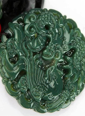 新疆和田玉龙凤呈祥挂件吊坠包邮