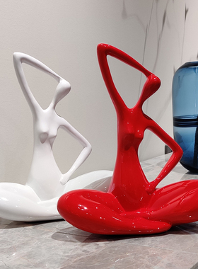 尚巢瑜伽人物简约现代客厅装饰品