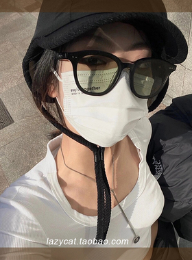 绿色墨镜女小脸款防紫外线方形