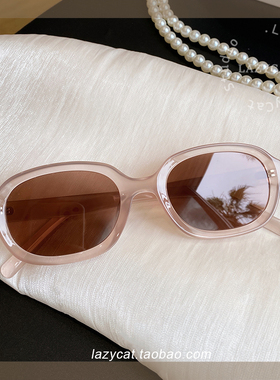果冻色复古粗边框明星同款墨镜
