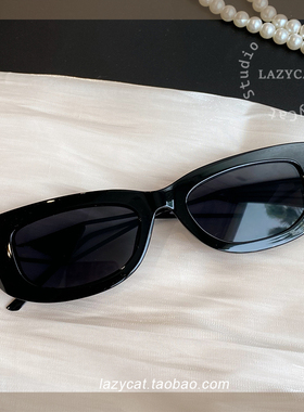 赵露思同款三角标黑色墨镜女高级感辣妹街拍潮酷复古猫眼太阳镜男