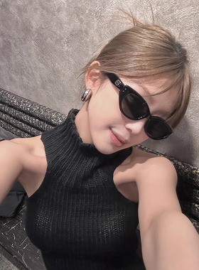 gm2025新款墨镜女方圆脸小众猫眼窄框高级感防紫外线网红太阳眼镜