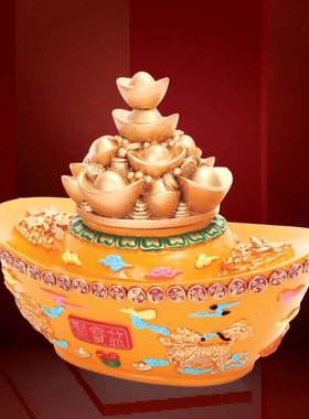 李居明2026马年东南方黄金千万两聚宝盆摆件 九紫当令财位摆放