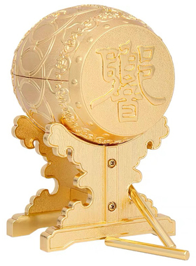 李居明鼓舞财来吉祥摆件九运吉祥物金鼓来财摆件