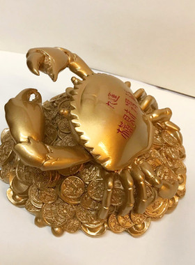 李居明常年吉祥物横行无忌天机蟹摆件寓意横财得利爆财家居装饰