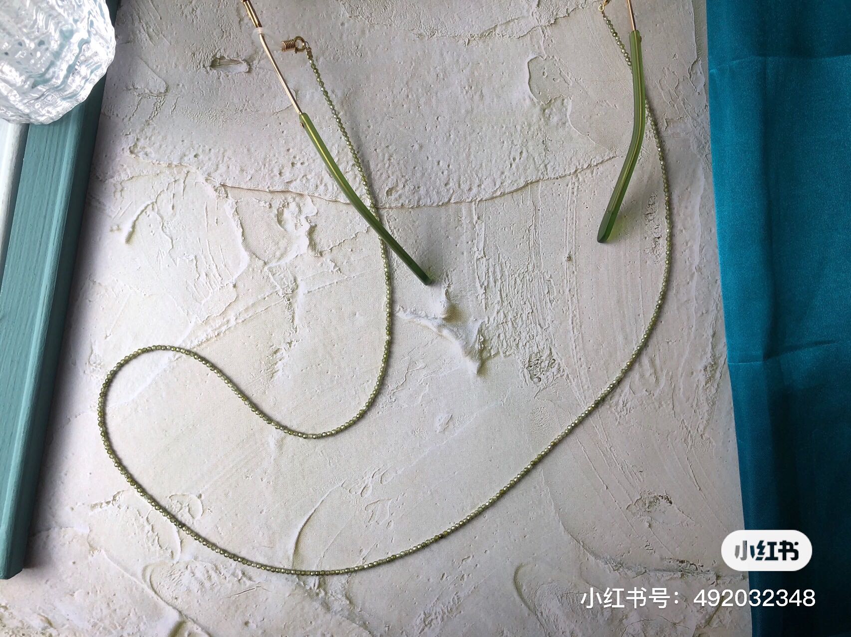 原创2MM绿色锆石切面锆石圆珠石眼镜链小珠子太阳镜挂链口罩链 - 图2