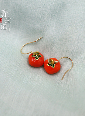 古风925银女南红简约耳饰精致