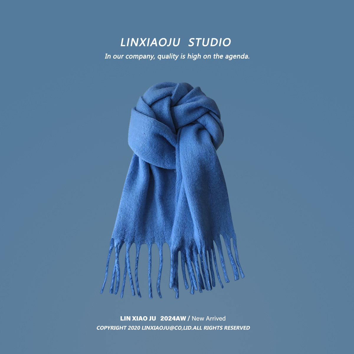 韩版克莱因蓝帽子女百搭宝蓝色毛线帽保暖针织围巾手套时尚棒球帽,淘宝优惠券,粉丝福利购,淘宝优惠卷