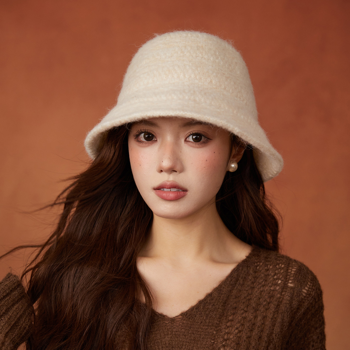 秋冬素颜针织渔夫帽女生韩版休闲百搭显脸小盆帽纯色圆顶台灯帽子,淘宝优惠券,粉丝福利购,淘宝优惠卷