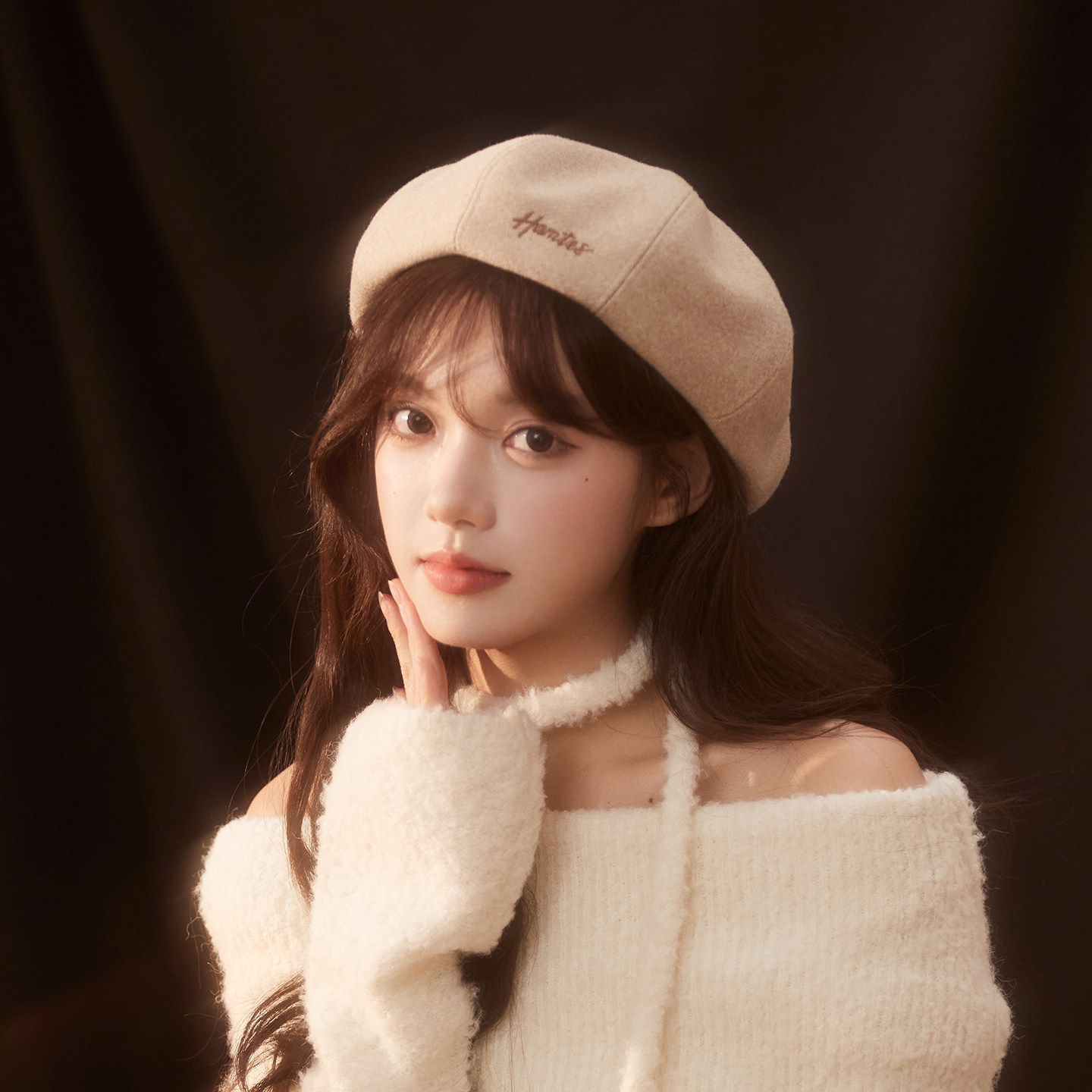 秋冬复古毛呢贝雷帽韩版简约字母刺绣南瓜帽八角帽百搭画家帽子女