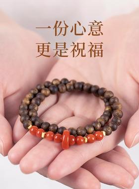 沉香安神助眠手串南红玉石跑环