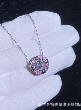 莫桑石S925纯银灵动跳动的心项链爱心包围吊坠项链情人节礼物