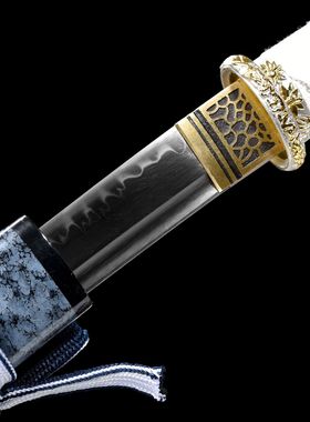 未开刃刀剑T10烧刃一体宝剑防身影视冷兵器Katana居合收藏未开刃