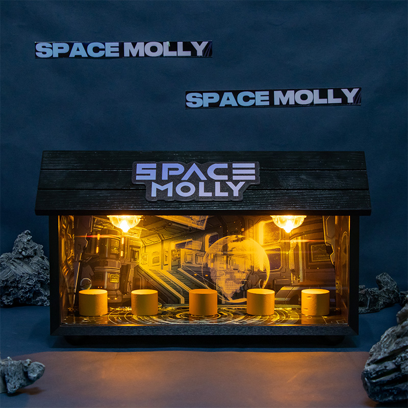 泡泡玛特MEGA珍藏系列100% SPACE MOLLY周年盲盒收纳展示场景盒 - 图1