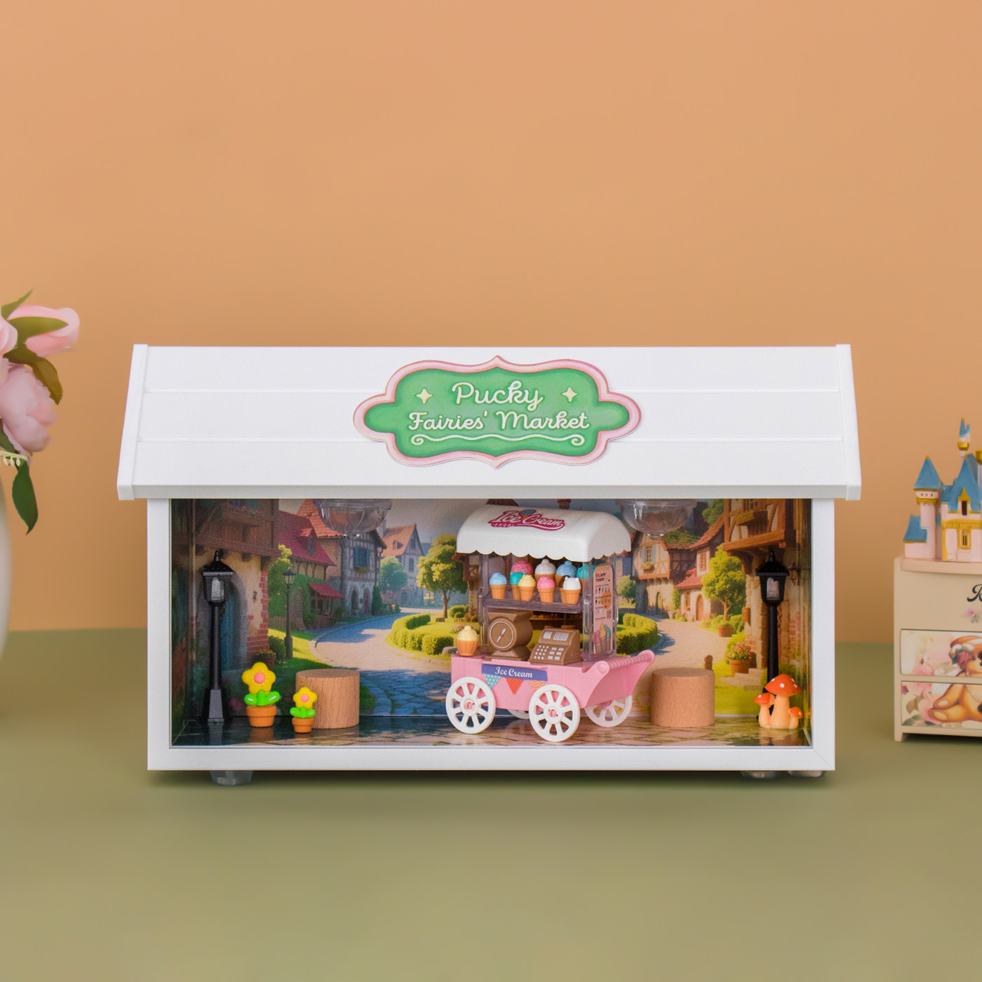 适用POPMART泡泡玛特PUCKY毕奇精灵市集系列手办盲盒场景展示盒,淘宝优惠券,粉丝福利购,淘宝优惠卷