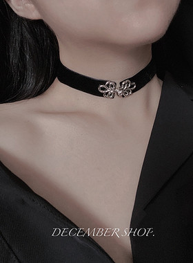 包邮甜酷暗黑项链choker金属盘扣气质汉服小众项圈女锁骨链表演